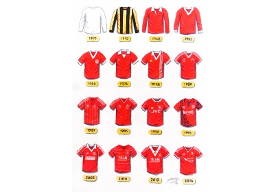 Aberdeen FC Retro Shirts Wall Art Print