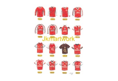 Arsenal FC Retro Shirts Wall Art Print