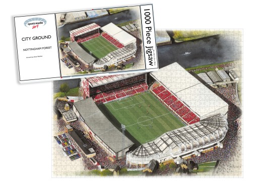 Nottingham Forest FC City Ground Stadium Art Jigsaw Puzzle