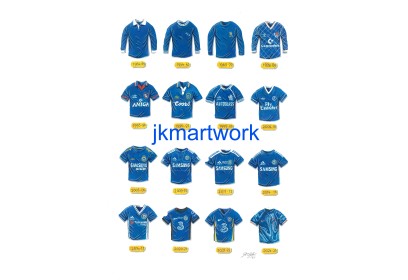 Chelsea FC Retro Shirts Wall Art Print