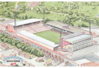 Aston Villa FC Villa Park Stadium 1980's Wall Art Print