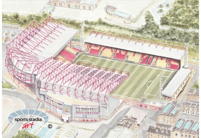 Bradford City FC Valley Parade Stadium Wall Art Print