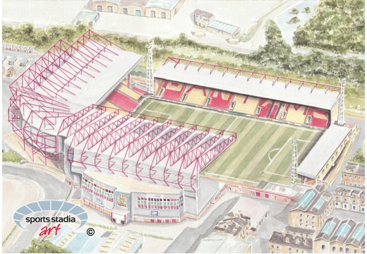 Bradford City FC Valley Parade Stadium Wall Art Print