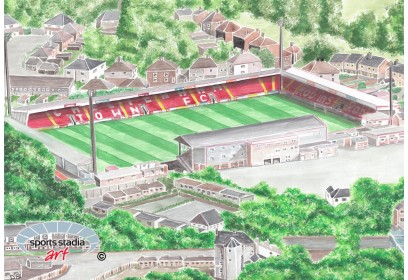 Cheltenham FC Whaddon Road Stadium Wall Art Print