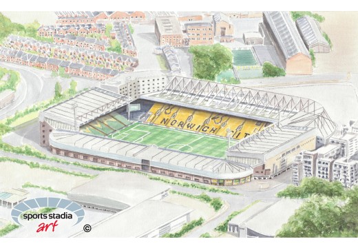 Norwich City FC Carrow Road Stadium Wall Art Print