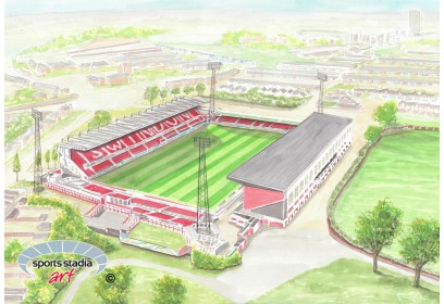 Swindon Town FC County Ground Stadium Wall Art Print