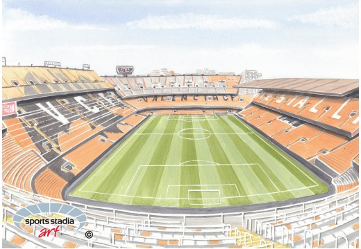 Valencia CF Inside Mestalla Stadium Wall Art Print