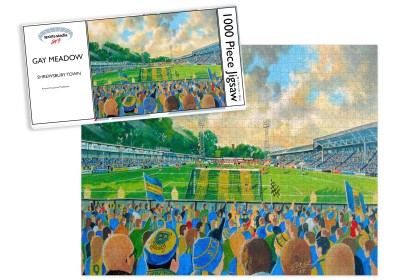 Shrewsbury Town FC Gay Meadow Stadium Art Jigsaw Puzzle