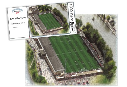 Shrewsbury Town FC Gay Meadow Stadium Art Jigsaw Puzzle