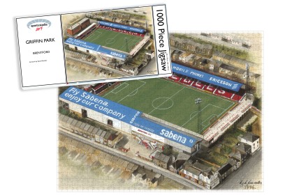 Brentford FC Griffin Park Stadium Art Jigsaw Puzzle