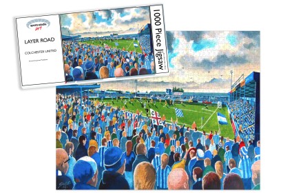 Colchester United FC Layer Road Stadium Art Jigsaw Puzzle