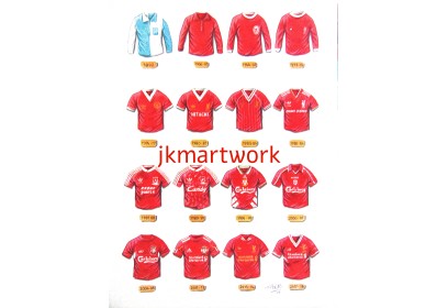 Liverpool FC Retro Shirts Wall Art Print