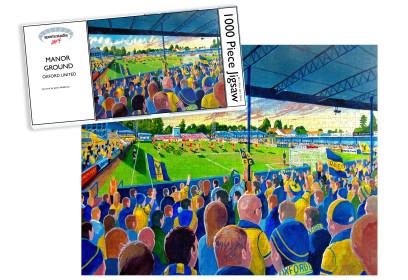 Oxford United FC Manor Ground Stadium Art Jigsaw Puzzle
