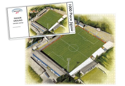 Oxford United FC Manor Ground Stadium Art Jigsaw Puzzle