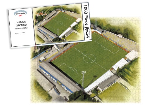 Oxford United FC Manor Ground Stadium Art Jigsaw Puzzle