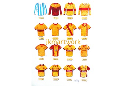 Motherwell FC Retro Shirts Wall Art Print