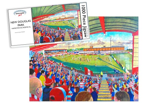 Hamilton Academical FC New Douglas Park Stadium Art Jigsaw Puzzle