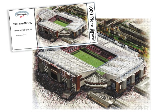 Manchester United FC Old Trafford Stadium Art Jigsaw Puzzle