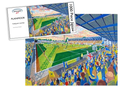Torquay United FC Plainmoor Stadium Art Jigsaw Puzzle