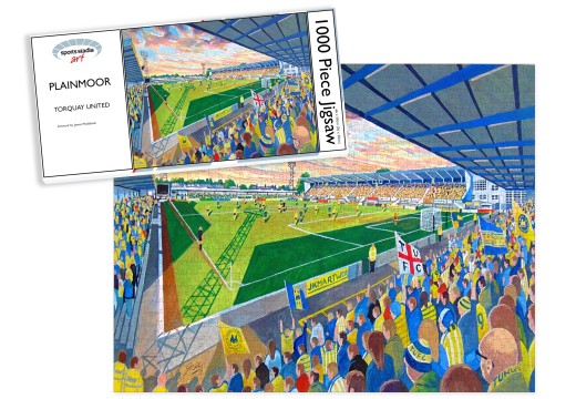 Torquay United FC Plainmoor Stadium Art Jigsaw Puzzle
