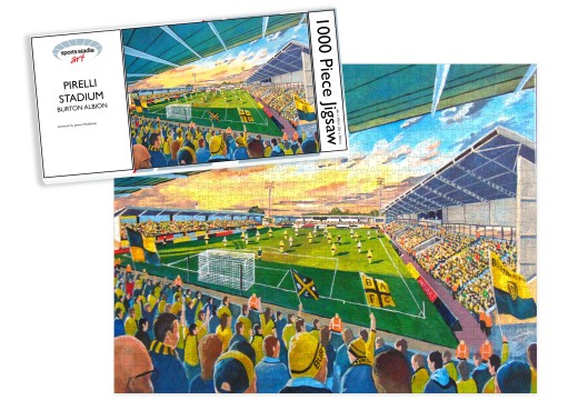 Burton Albion FC Pirelli Stadium Art Jigsaw Puzzle