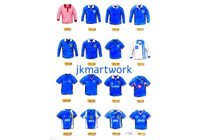 Portsmouth FC Retro Shirts Wall Art Print