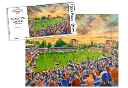 Bath Rugby Union Recreation Ground Stadium Art Jigsaw Puzzle
