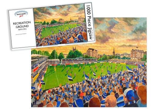Bath Rugby Union Recreation Ground Stadium Art Jigsaw Puzzle