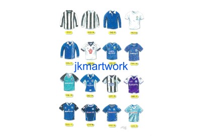 Rochdale FC Retro Shirts Wall Art Print