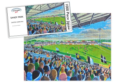 Exeter Chiefs Rugby Union Sandy Park Stadium Art Jigsaw Puzzle