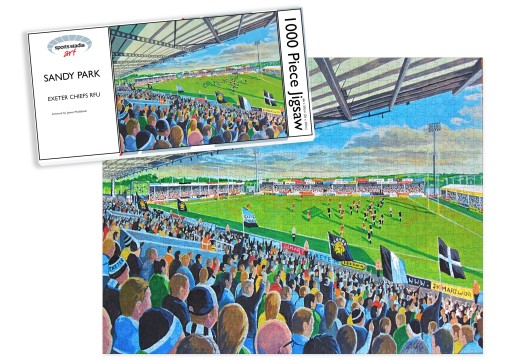 Exeter Chiefs Rugby Union Sandy Park Stadium Art Jigsaw Puzzle