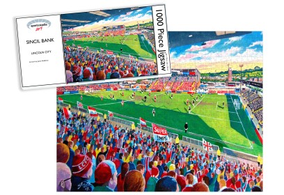 Lincoln City FC Sincil Bank Stadium Art Jigsaw Puzzle