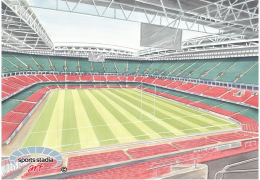 Wales RU Millennium Stadium Wall Art Print