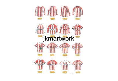 AFC Sunderland Retro Shirts Wall Art Print