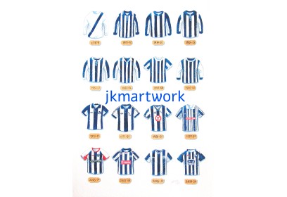 West Bromwich Albion FC Retro Shirts Wall Art