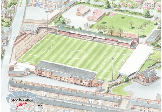 York City FC Bootham Crescent Stadium Wall Art Print