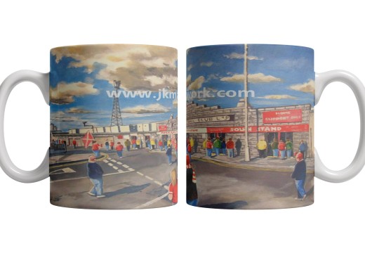 Pittodrie Stadium 'Going to the Match' Fine Art Ceramic Mug - Aberdeen FC